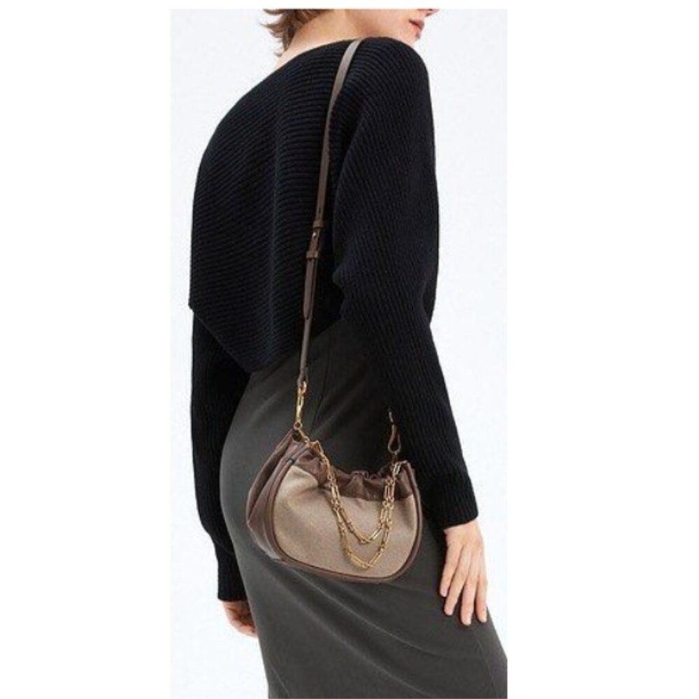 Charles & Keith Handbag/Shoulder Bag 2 Tone Brown… - image 4